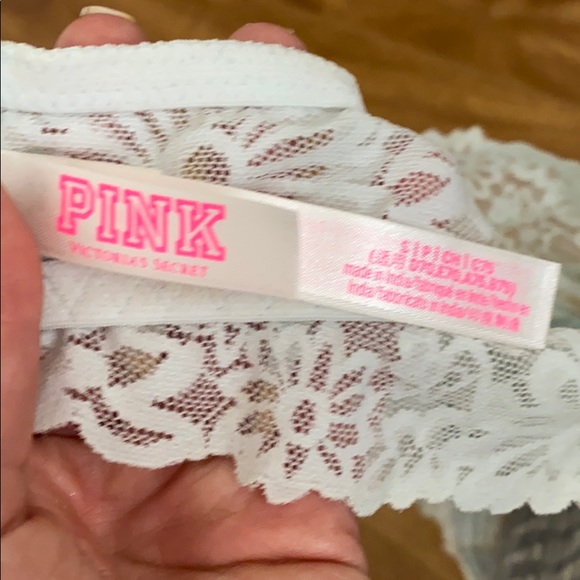 PINK by Victoria’s Secret lace blue halter bralette small - Picture 7 of 8